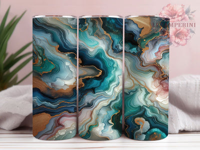 Elegant Turquoise Pink Glitter Tumbler, Glitter Stone Wrap, 20oz Tumbler Sublimation, Seamless Glam Design, Shimmer Marble Tumbler, Elegant Glitter Wrap, Luxe Pastel Sublimation Sublimation Li Zamperini 