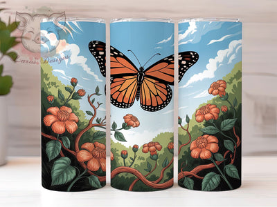 Elegant Vibrant Butterfly Tumbler, Elegant Butterfly Tumbler, Vibrant Butterfly Wrap, Artistic Nature Wrap, Seamless Butterfly Wrap, Sublimation Design, Trendy Gift Idea Sublimation Lara' s Designs 