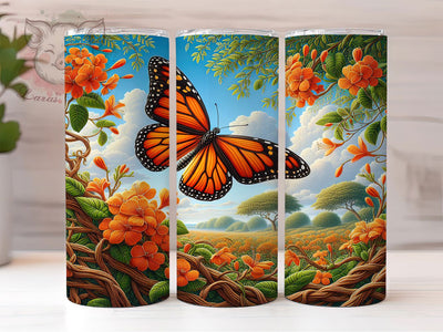 Elegant Vibrant Butterfly Tumbler, Elegant Butterfly Tumbler, Vibrant Butterfly Wrap, Artistic Nature Wrap, Seamless Butterfly Wrap, Sublimation Design, Trendy Gift Idea Sublimation Lara' s Designs 