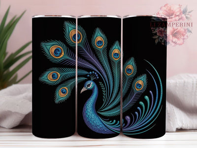Elegant Vibrant Peacock Tumbler, Personalized Peacock, Elegant Design, Vibrant Art, Stylish Theme, Tumbler Wrap, Sublimation Design Sublimation Li Zamperini 