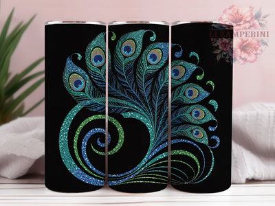 Elegant Vibrant Peacock Tumbler, Personalized Peacock, Elegant Design, Vibrant Art, Stylish Theme, Tumbler Wrap, Sublimation Design Sublimation Li Zamperini 