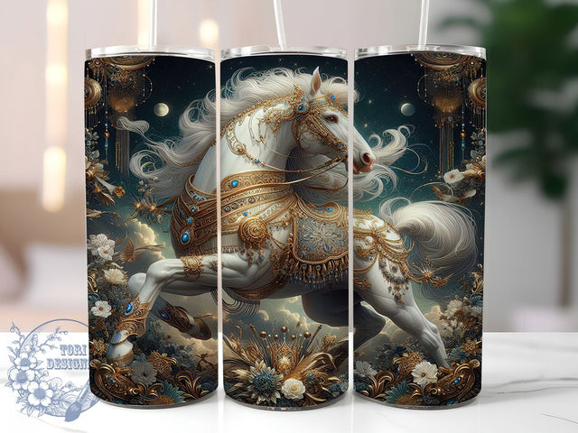 Elegant Victorian Carousel Tumbler, Victorian Tumbler Design, 3D Carousel Wrap, Vintage Horse Tumbler, Fairytale Tumbler, Antique Carousel Tumbler, Elegant Horse Tumbler Sublimation ToriDesigns 