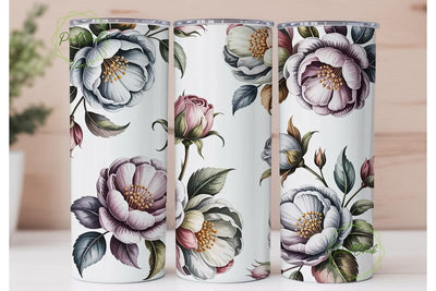 Elegant Watercolor Floral 20oz Tumbler Sublimation PixelChick 