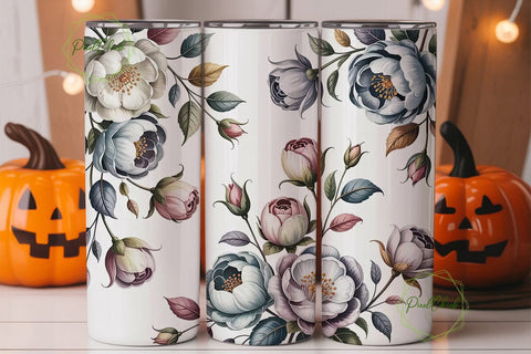 Elegant Watercolor Floral 20oz Tumbler Sublimation PixelChick 