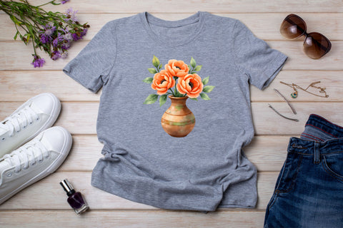 Elegant Watercolor Floral Vase Clipart Collection, PNG, Flowers in Vase Clip Art, Floral Bundle, Watercolor Flower Vase Clipart Sublimation FloridPrintables 