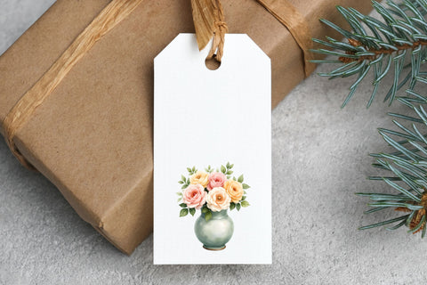 Elegant Watercolor Floral Vase Clipart Collection, PNG, Flowers in Vase Clip Art, Floral Bundle, Watercolor Flower Vase Clipart Sublimation FloridPrintables 