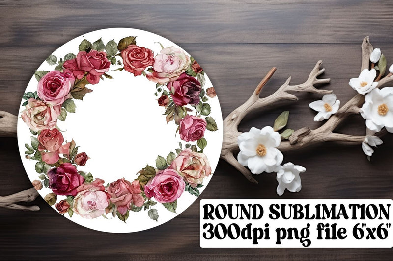 Elegant Watercolor Flower Keychain Sublimation afrosvg 