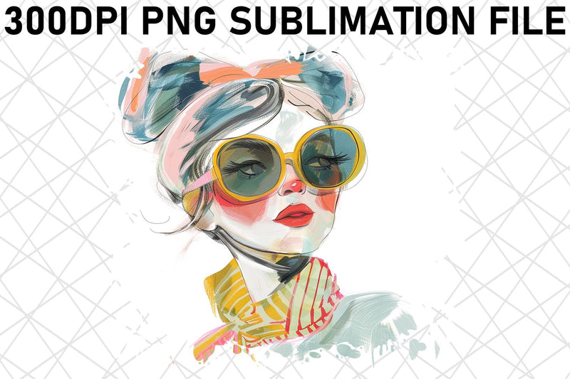 Elegant Watercolor Lady PNG Design - Sublimation Sublimation afrosvg 