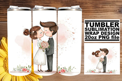 Elegant Watercolor Wedding Tumbler: Forever Love 20oz Edition Sublimation afrosvg 