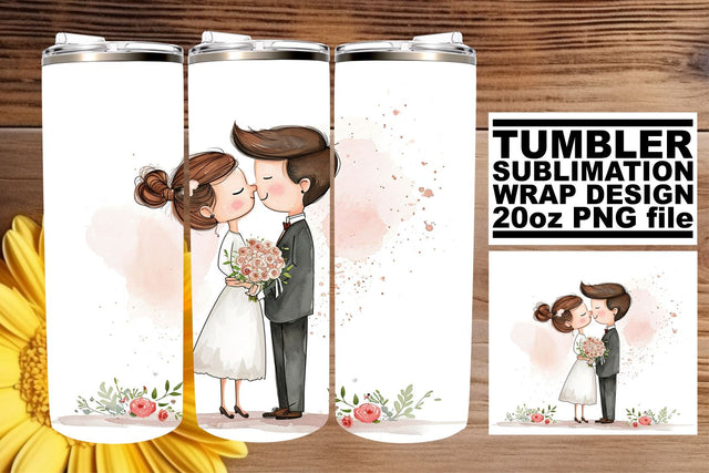 Elegant Watercolor Wedding Tumbler: Forever Love 20oz Edition Sublimation afrosvg 