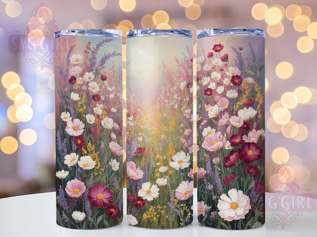 Elegant Watercolor Wildflower Tumbler, Wildflower Tumbler, Seamless Flower Wrap, Rustic Wildflower Wrap, Elegant Watercolor Wrap, Sublimation Design, Trendy Gift Idea Sublimation SvggirlplusArt 