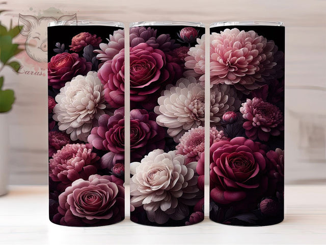 Elegant White and Purple Roses Tumbler, Purple Roses, Floral Wrap, Sublimation Art, 20oz Tumbler, Elegant Theme, Romantic Style Sublimation Lara' s Designs 