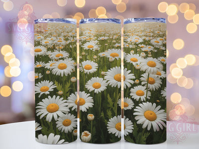 Elegant White Daisy Floral Tumbler, White Blooms Tumbler, Elegant Daisy Wrap, Whimsical Floral Wrap, Classic Flower Wrap, Sublimation Design, Trendy Gift Idea Sublimation SvggirlplusArt 