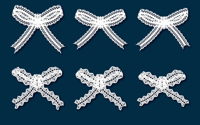 Elegant White Lace Bows for Baby & Teen Girls – Decorative Fabric Accessories SVG naemmiah021 