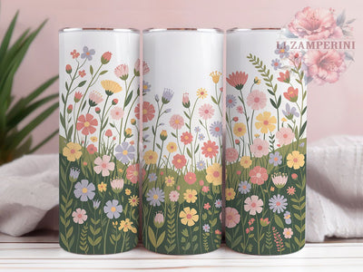 Elegant Wildflower Floral Tumbler, Elegant Flower Wrap, Botanical Nature Cup, 20oz Sublimation Wrap, Stylish Floral Design Tumbler, Artistic Wildflower Cup, Flower Field Theme Wrap Sublimation Li Zamperini 