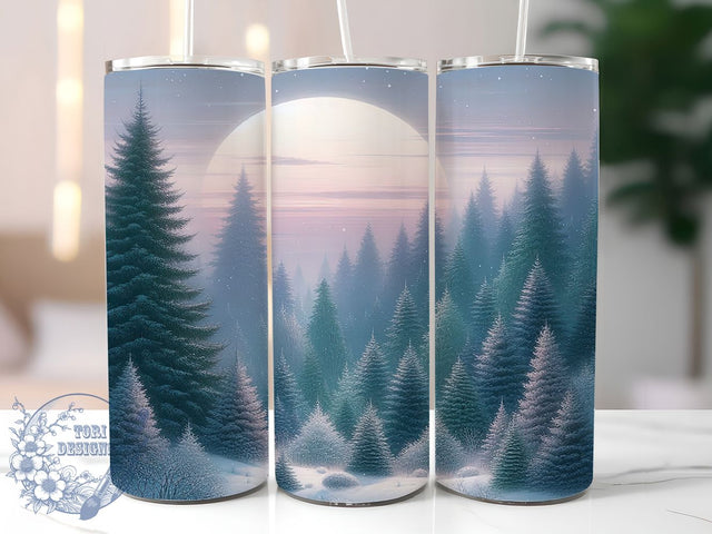 Elegant Winter Christmas Tree Tumbler, Snowy Holiday Wrap, Festive Tree Sublimation, Peaceful Snow Cup, 20Oz Skinny Tumbler Wrap, Frosty Christmas Mug, Elegant Winter Design Sublimation ToriDesigns 