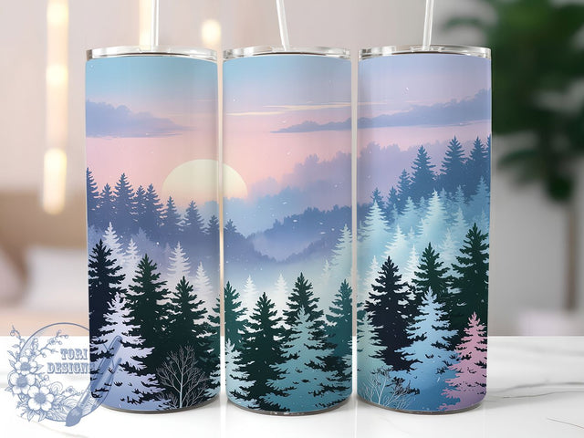 Elegant Winter Christmas Tree Tumbler, Snowy Holiday Wrap, Festive Tree Sublimation, Peaceful Snow Cup, 20Oz Skinny Tumbler Wrap, Frosty Christmas Mug, Elegant Winter Design Sublimation ToriDesigns 