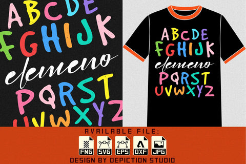 Elemeno Alphabet Kids T-Shirt, ABCD Shirt, Pre Kindergarten Shirt, Back To School Shirt Print Template,Elemeno Alphabet Kids T-Shirt, ABCD Shirt, Pre Kindergarten Shirt, Back To School Shirt Print Template Sketch DESIGN Depiction Studio 