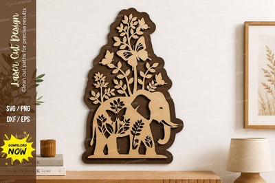Elephant Butterfly Tree laser Cut svg Cutting file SVG Regulrcrative 