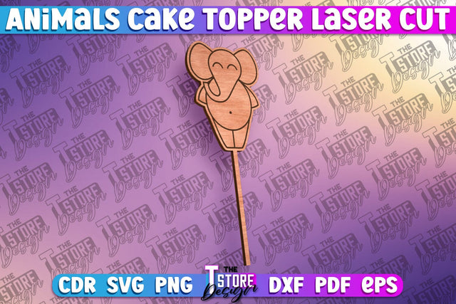 Elephant Cake Topper Laser Cut SVG Design | Laser Cut Design SVG The T Store Design 