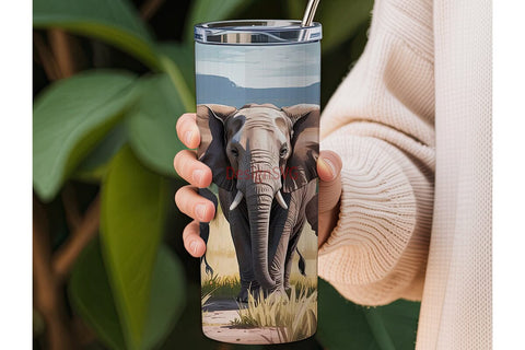 Elephant Family 20oz Tumbler Wrap Sublimation DesignSVG 