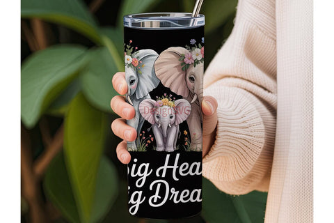 Elephant Family 20oz Tumbler Wrap Sublimation DesignSVG 
