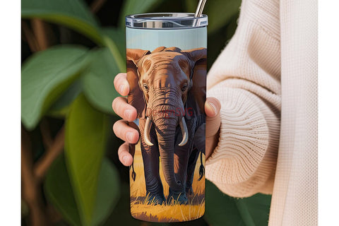 Elephant Family 20oz Tumbler Wrap Sublimation DesignSVG 
