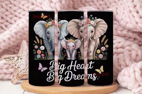 Elephant Family 20oz Tumbler Wrap Sublimation DesignSVG 
