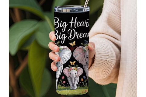 Elephant Family 20oz Tumbler Wrap Sublimation DesignSVG 