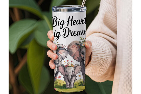 Elephant Family 20oz Tumbler Wrap Sublimation DesignSVG 