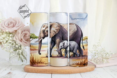 Elephant Family 20oz Tumbler Wrap Sublimation sassyprint 