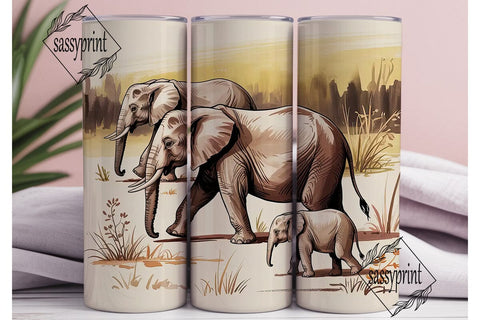 Elephant Family 20oz Tumbler Wrap Sublimation sassyprint 