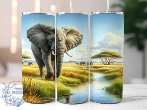 Elephant Family Safari Tumbler Wrap, Elephant Family, Tumbler Wrap, Sublimation Design, Animal Love, Wildlife Art, Family Gift, Safari Decor Sublimation ToriDesigns 