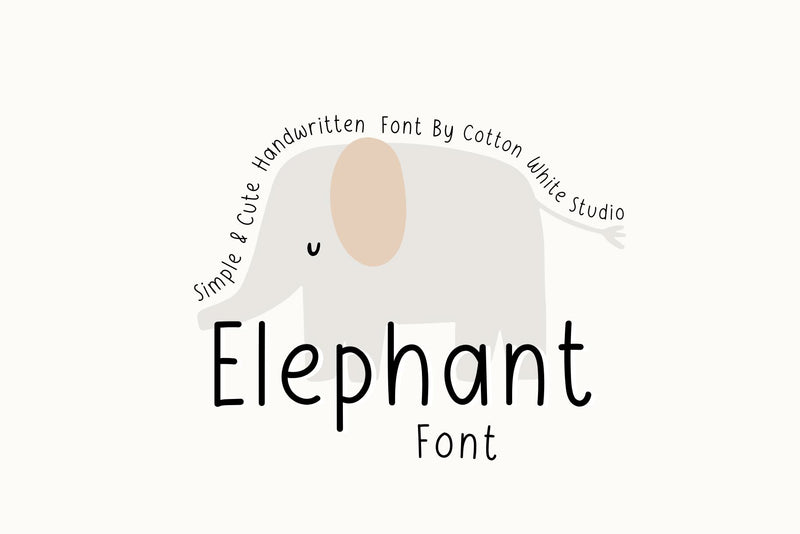 Elephant Font Cotton White Studio 