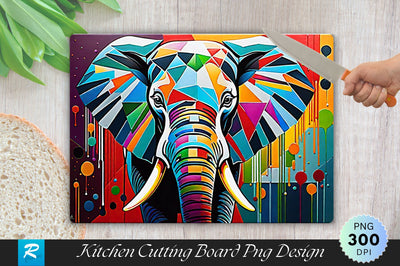Elephant Painting Background Cutting Board Sublimation Regulrcrative 