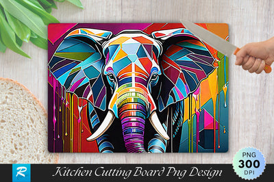 Elephant Painting Background Cutting Board Sublimation Regulrcrative 