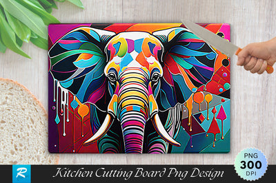 Elephant Painting Background Cutting Board Sublimation Regulrcrative 