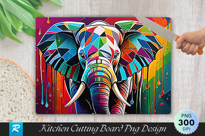 Elephant Painting Background Cutting Board Sublimation Regulrcrative 