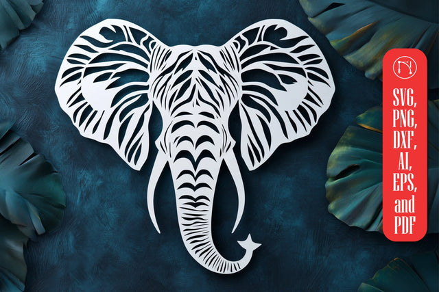 Elephant Paper Cut Laser Cut Template SVG MD JOYNAL ABDIN 