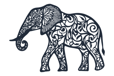 Elephant Paper Cut Laser Cut Template SVG MD JOYNAL ABDIN 