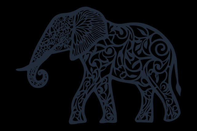 Elephant Paper Cut Laser Cut Template SVG MD JOYNAL ABDIN 