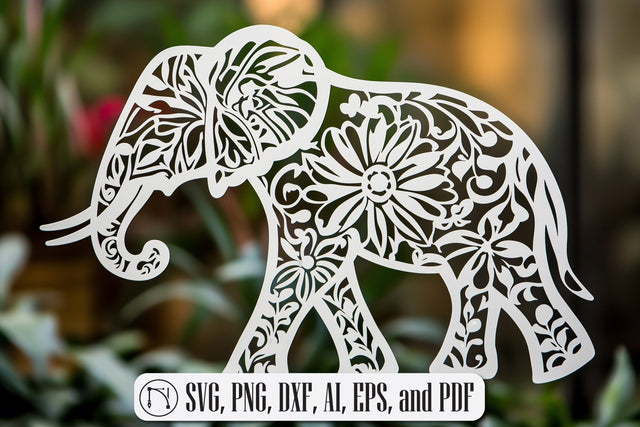 Elephant Paper Cut Laser Cut Template SVG MD JOYNAL ABDIN 