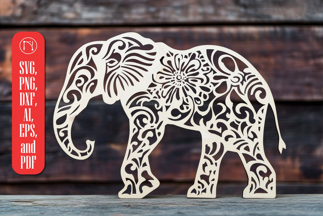Elephant Paper Cut Laser Cut Template SVG MD JOYNAL ABDIN 