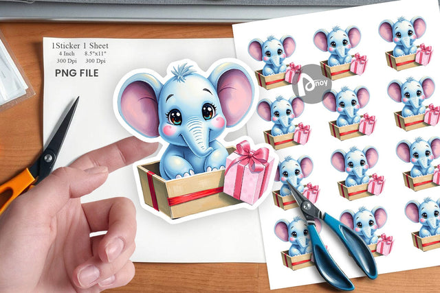 Elephant Sticker Gift Sublimation artnoy 