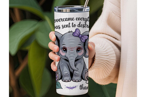 Elephant Sunflower Butterfly Tumbler Sublimation DesignSVG 