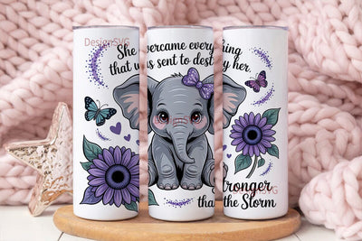 Elephant Sunflower Butterfly Tumbler Sublimation DesignSVG 