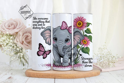 Elephant Sunflower Tumbler Wrap Sublimation sassyprint 