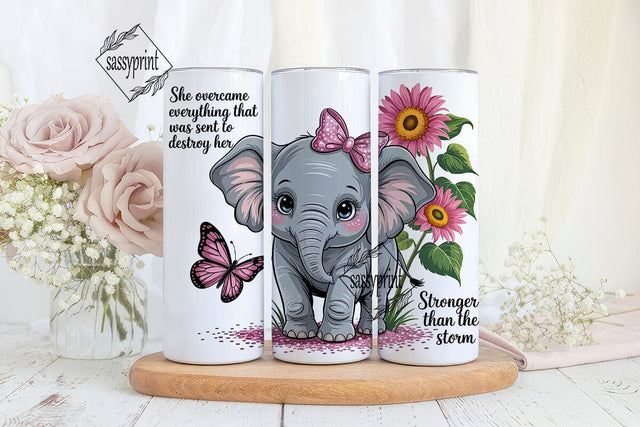Elephant Sunflower Tumbler Wrap Sublimation sassyprint 