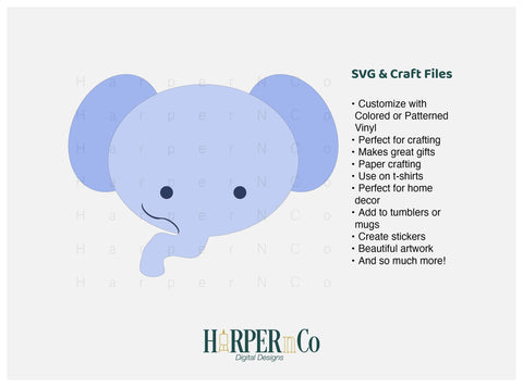 Elephant SVG PNG Cut EPS File SVG HarperNCo 