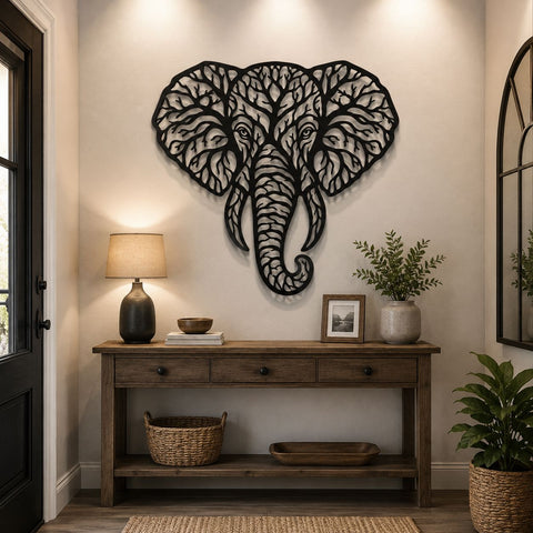 Elephant Tree of Life Metal Wall Art SVG | Wildlife Plasma Cut File | CNC DXF Laser Cut Design | African Elephant Wall Decor SVG HappyDesignStudio 
